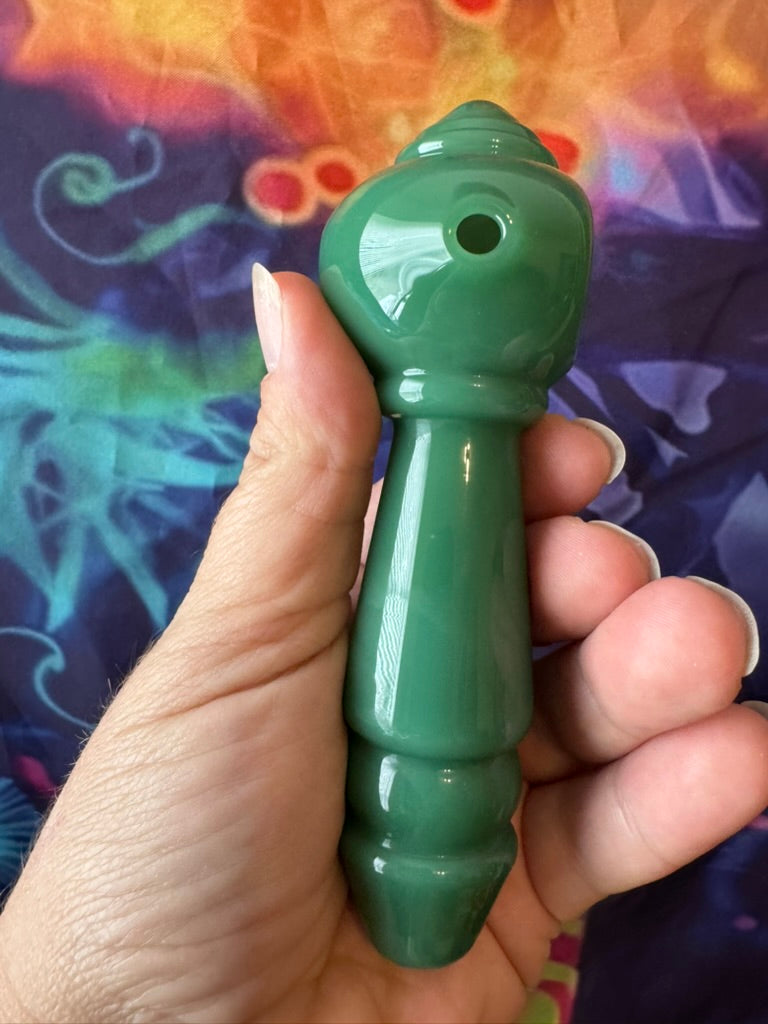 Phoenix Star Green Glass Hand Pipe - Premium Spoon Pipe