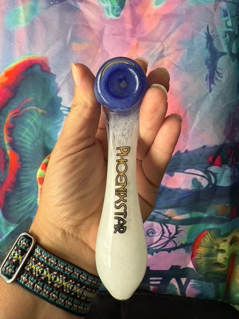 Pipe Glass Sherlock - Phoenix Star Glass Pipe – Cream Body with Vibrant Color Bowl