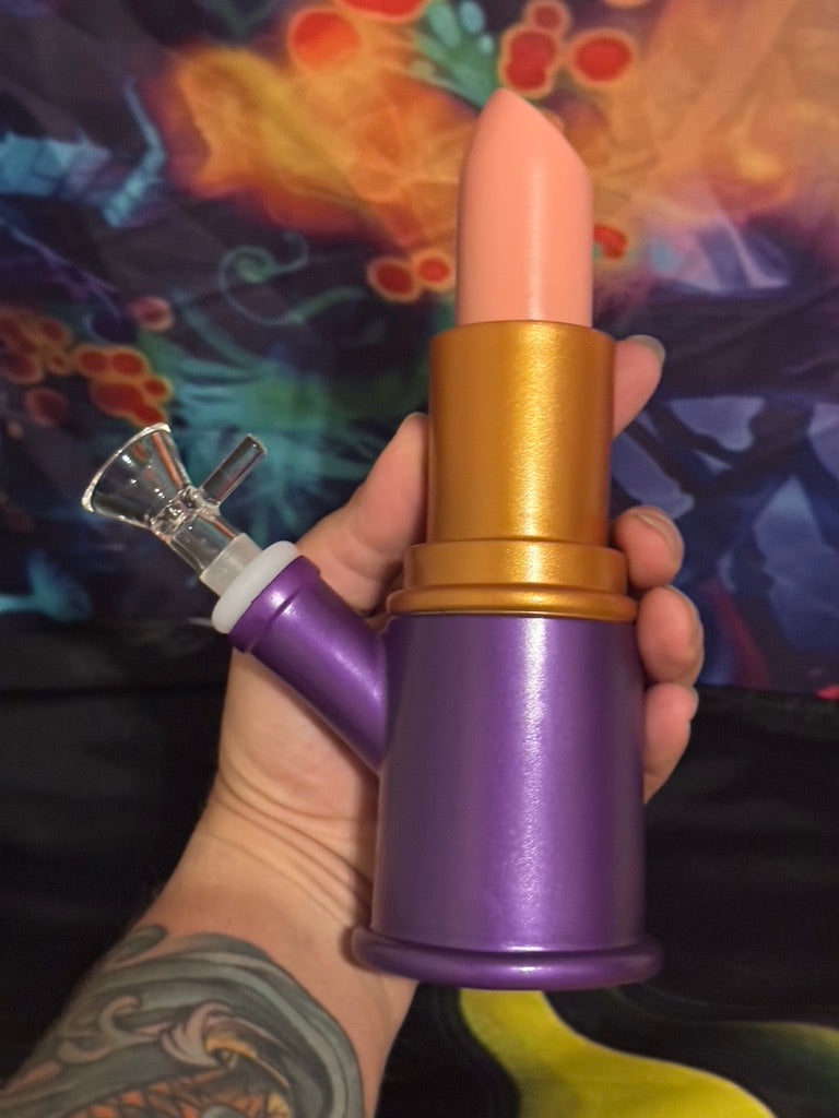 Silicone Bong -7-Inch Silicone Lipstick Water Pipe – 14mm Stealth Design