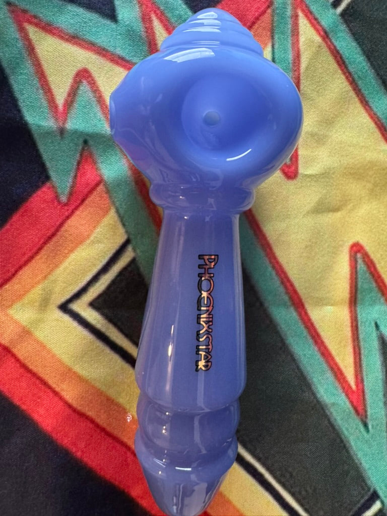 Phoenix Star Blue Glass Hand Pipe - Durable Spoon Pipe