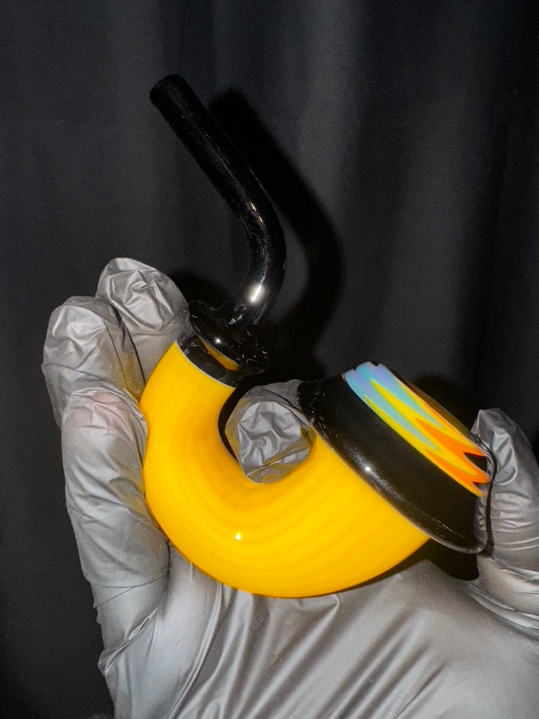 Glass Sherlock Pipe –Phoenix Star- Curved Glass Smoking Bowl, Thick Glass Tobacco Pipe