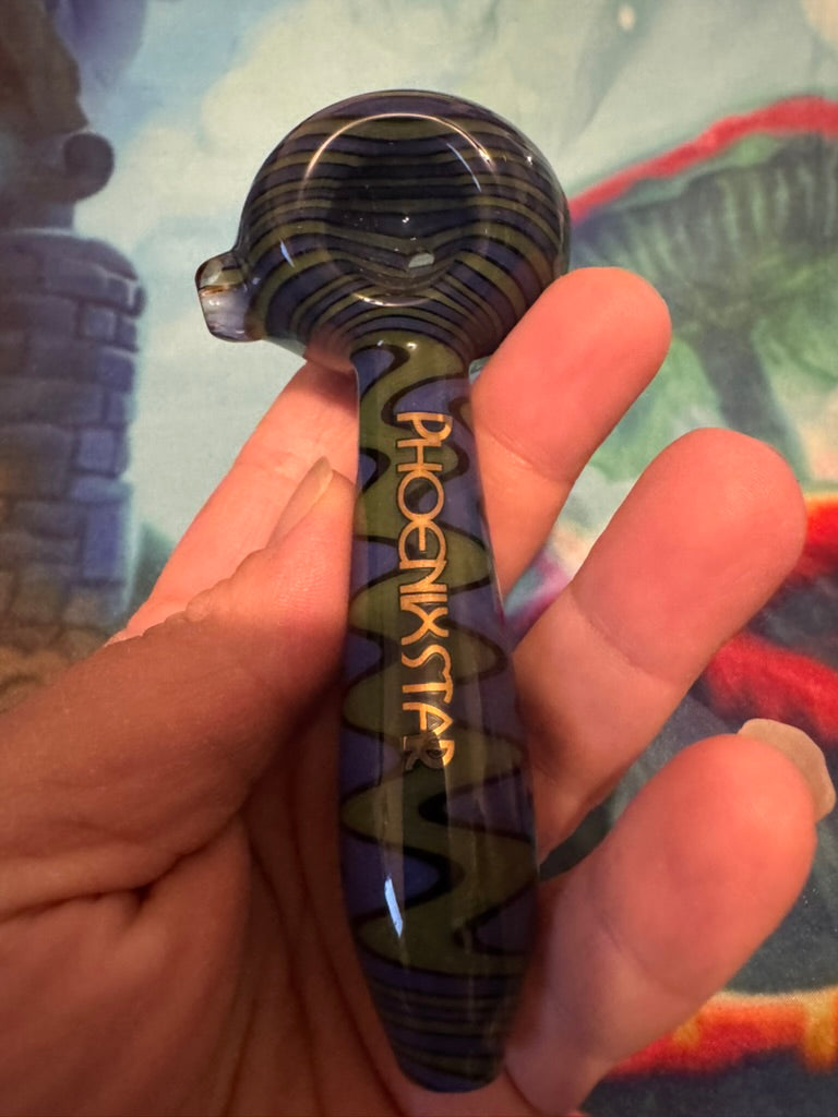 Glass Pipe - Phoenix Hand Pipe - Twisted Swirl Collection