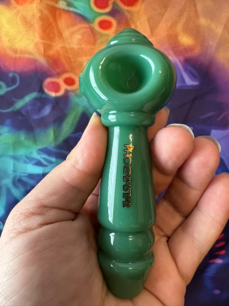 Phoenix Star Green Glass Hand Pipe - Premium Spoon Pipe