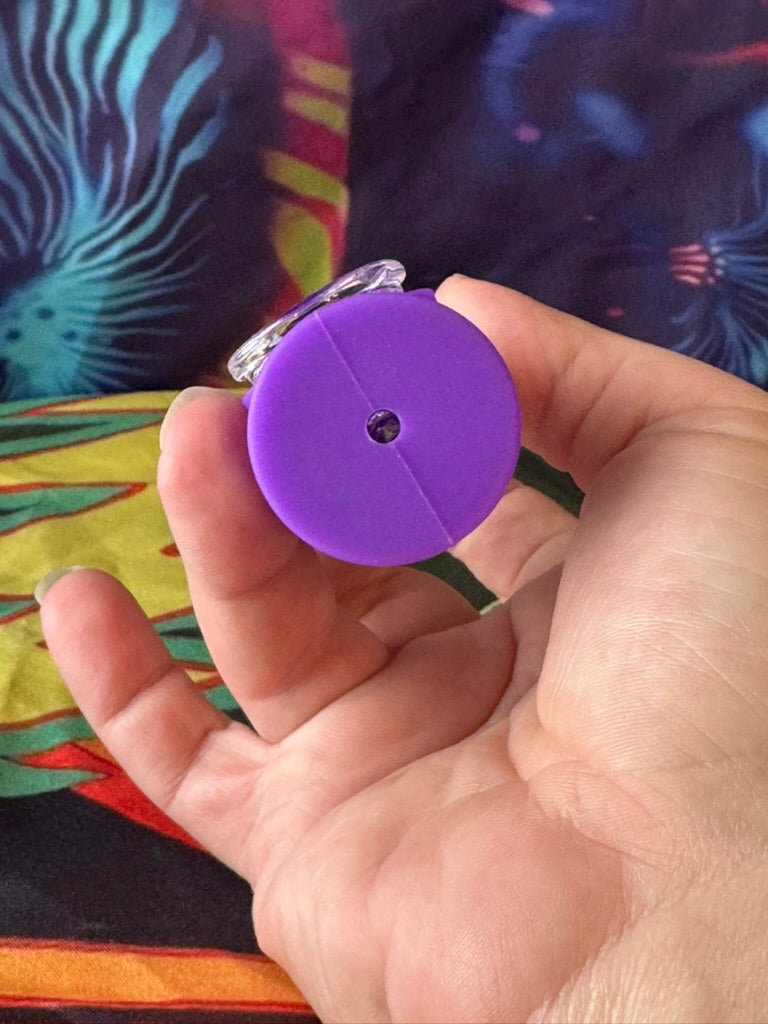 Pipe-Silicone Hybrid Hand Pipe - Purple Mushroom Character