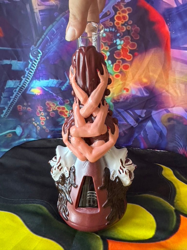 Bong -Gnarly Creature Water Pipe – Unique Purple Monster Glass Bong